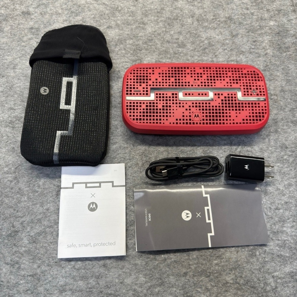 Motorola Sol Republic DECK Bluetooth Speaker Red Heist Mode Portable Wireless